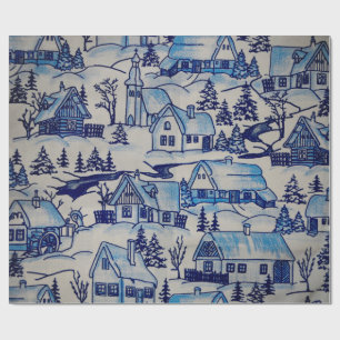 kerstvakantiedorp cadeaupapier