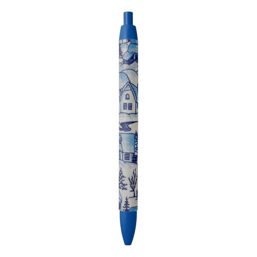  kerstvakantiedorp zwarte inkt pen (Voorkant Verticaal)