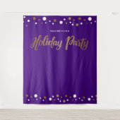 Kerstvakantiefeest Bedrijfs Goud achtergrond Wandkleed (Voorkant)