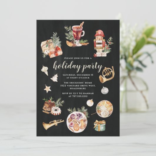 Kerstvakantiefeest Eetkamer Notenkraker Diner Kaart (Staand voorkant)