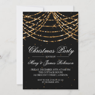 Kerstvakantiefeest String Lights Goud Kaart