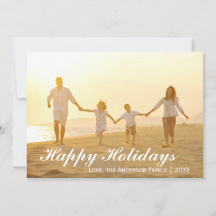 Kerstvakantiefoto met rode Chevron - Kerstkaart