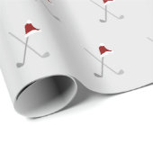 kerstvakantiegolfclubs patroonhoed cadeaupapier (Rol Hoek)