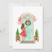 Kerstvakantiekaart "Krans" Aankondiging (Voorkant)