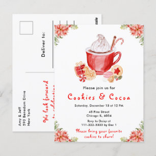 Kerstvakantiekoekjes en cacaorood briefkaart
