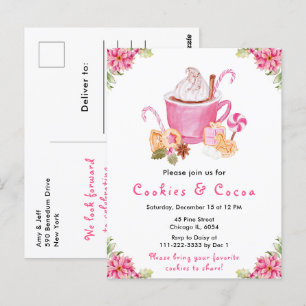 Kerstvakantiekoekjes en cacaorosa briefkaart