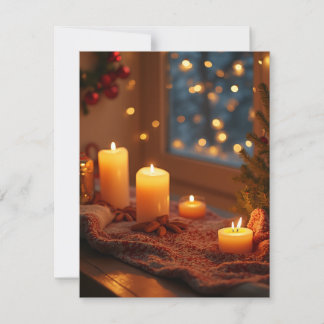 Kerstvakkerkaars Plat Ansichtkaart Feestdagenkaart