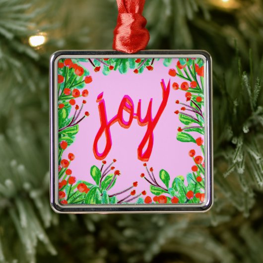 Kerstval - Joy Metalen Ornament (Boom)