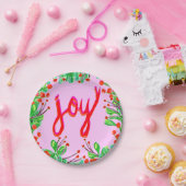 Kerstval - Joy Papieren Bordje (Feest)