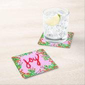 Kerstval - Joy Vierkante Kartonnen Onderzetter (Insitu)