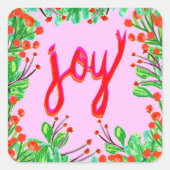 Kerstval - Joy Vierkante Sticker (Voorkant)