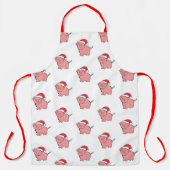Kerstvarken in Santa hat gevlekt Schort (Voorkant)