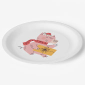 kerstvarken papieren bordje (Gekanteld)