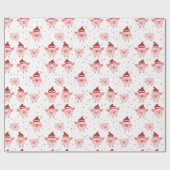 Kerstvarken Santa Funny Roze Wit en Rood Cadeaupapier (Vlak)