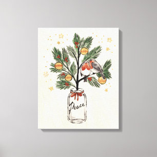 Kerstveer Vrede Canvas Afdruk