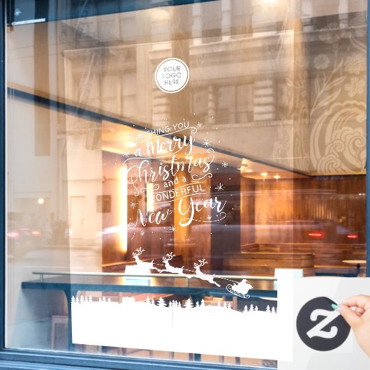 Kerstvenster Cling Retail Raamsticker (Cafe Raam)