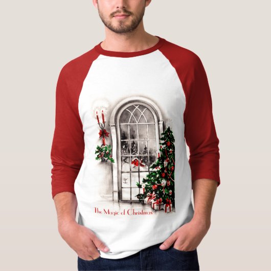 Kerstvenster Mannen Shirt (Voorkant)