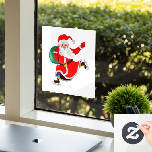 Kerstvenster Sinterklaas met cadeautjes Raamsticker (Kantoor)