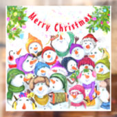 Kerstvenster Snowmans Party - Fun Raamsticker (Vel 2)