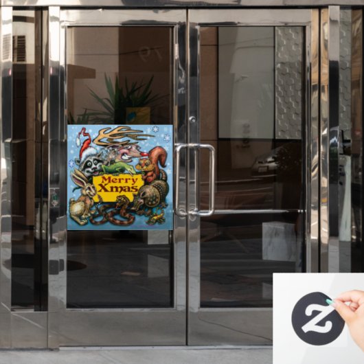 kerstvensterkoeling raamsticker (Kantoordeur)