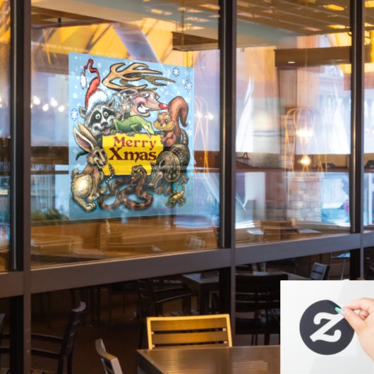 kerstvensterkoeling raamsticker (Restaurant Raam)