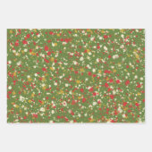 Kerstverf spatter in Retro Red en Olive Green Inpakpapier Vel (Voorkant)
