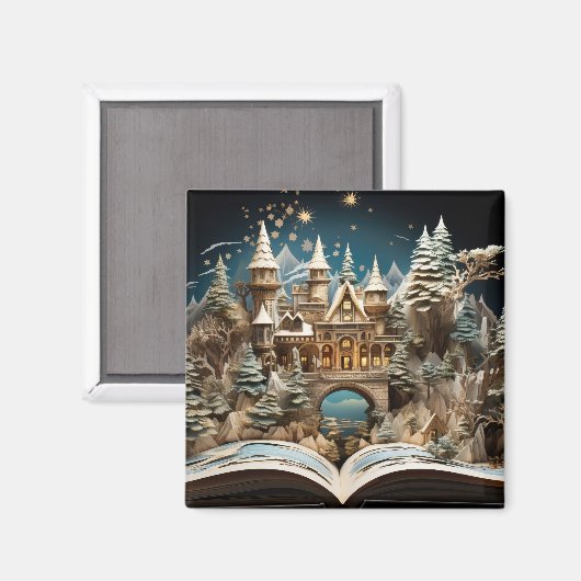 Kerstverhaal Castle Pop-Up Wonderland Magneet (Voorkant / Achterkant)