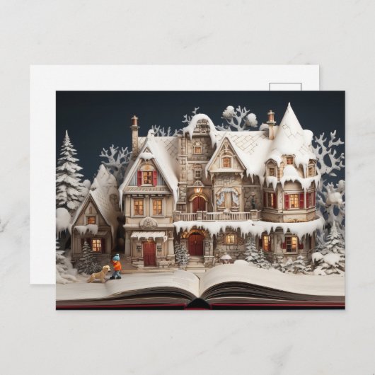 Kerstverhaal Manor met kind en hond Feestdagenkaart (Voorkant / Achterkant)