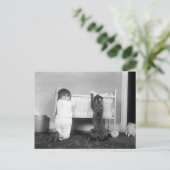 Kerstverhaal rond 1924 feestdagenkaart (Staand voorkant)