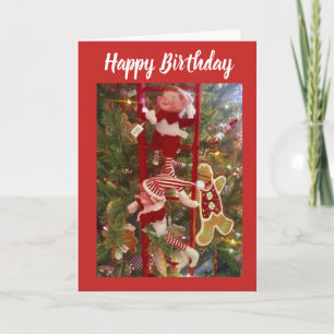 KERSTVERJAARDAG WENSEN VAN VRIENDELIJKE ELF FEESTDAGEN KAART
