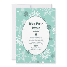 Kerstverjaardagsfeest met winters sneeuwvlokken