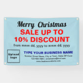 Kerstverkoop Bedrijf Lichtblauwe Rechthoek Spandoek (Horizontaal)