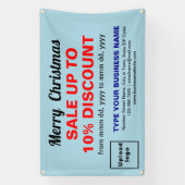 Kerstverkoop Bedrijf Lichtblauwe Rechthoek Spandoek (Verticaal)