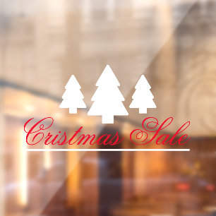 kerstverkoop, bosbomen raamsticker