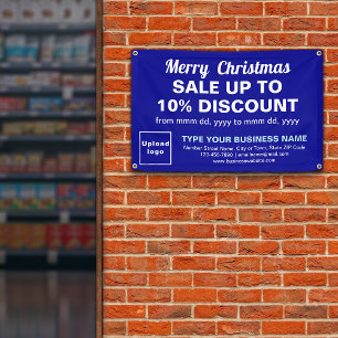 Kerstverkoop Business Blue Rectangle 4’ x 2.5’ Spandoek