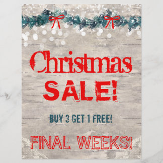 kerstverkoop Flyer Bark Wood Yuletide