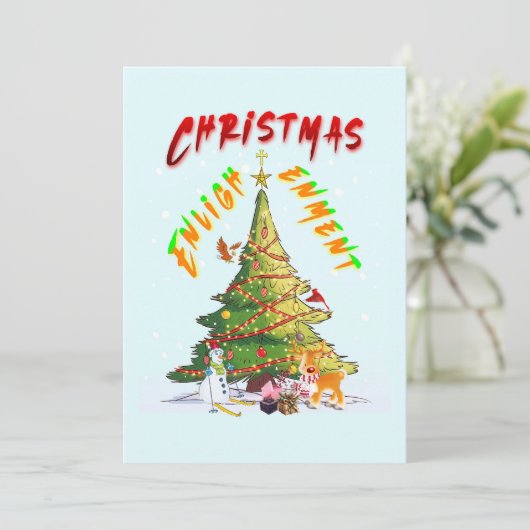 kerstverlichting aankondiging (Staand voorkant)