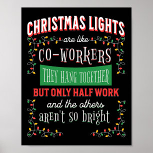 Kerstverlichting als collega's kantoor grap leuk poster