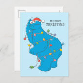  kerstverlichting als koekjesmonster briefkaart (Voorkant / Achterkant)