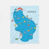  kerstverlichting als koekjesmonster fleece deken (Voorkant)