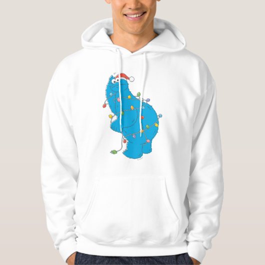  kerstverlichting als koekjesmonster hoodie (Voorkant)