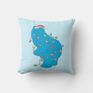  kerstverlichting als koekjesmonster kussen
