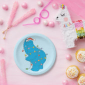  kerstverlichting als koekjesmonster papieren bordje (Feest)