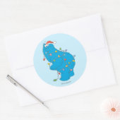  kerstverlichting als koekjesmonster ronde sticker (Envelop)