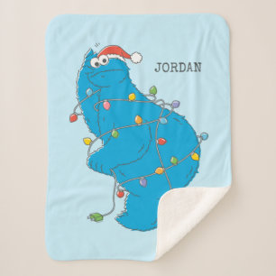  kerstverlichting als koekjesmonster sherpa deken