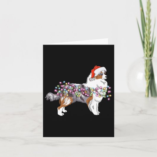 Kerstverlichting Australian Shepherd Dog Schattige Kaart (Voorkant)