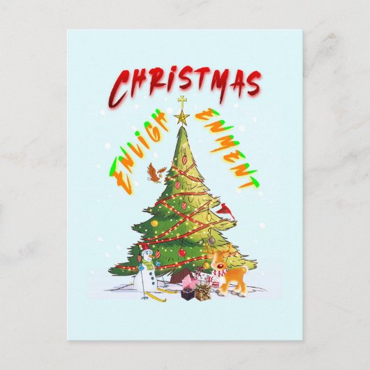 kerstverlichting briefkaart (Voorkant)