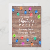 Kerstverlichting bruin hout bedrijf kaart (Voorkant)