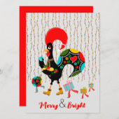 Kerstverlichting, bubbels, cadeaus en Rooster (Voorkant / Achterkant)