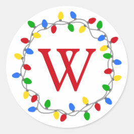 kerstverlichting | Cirkelkrans gepersonaliseerd Ronde Sticker